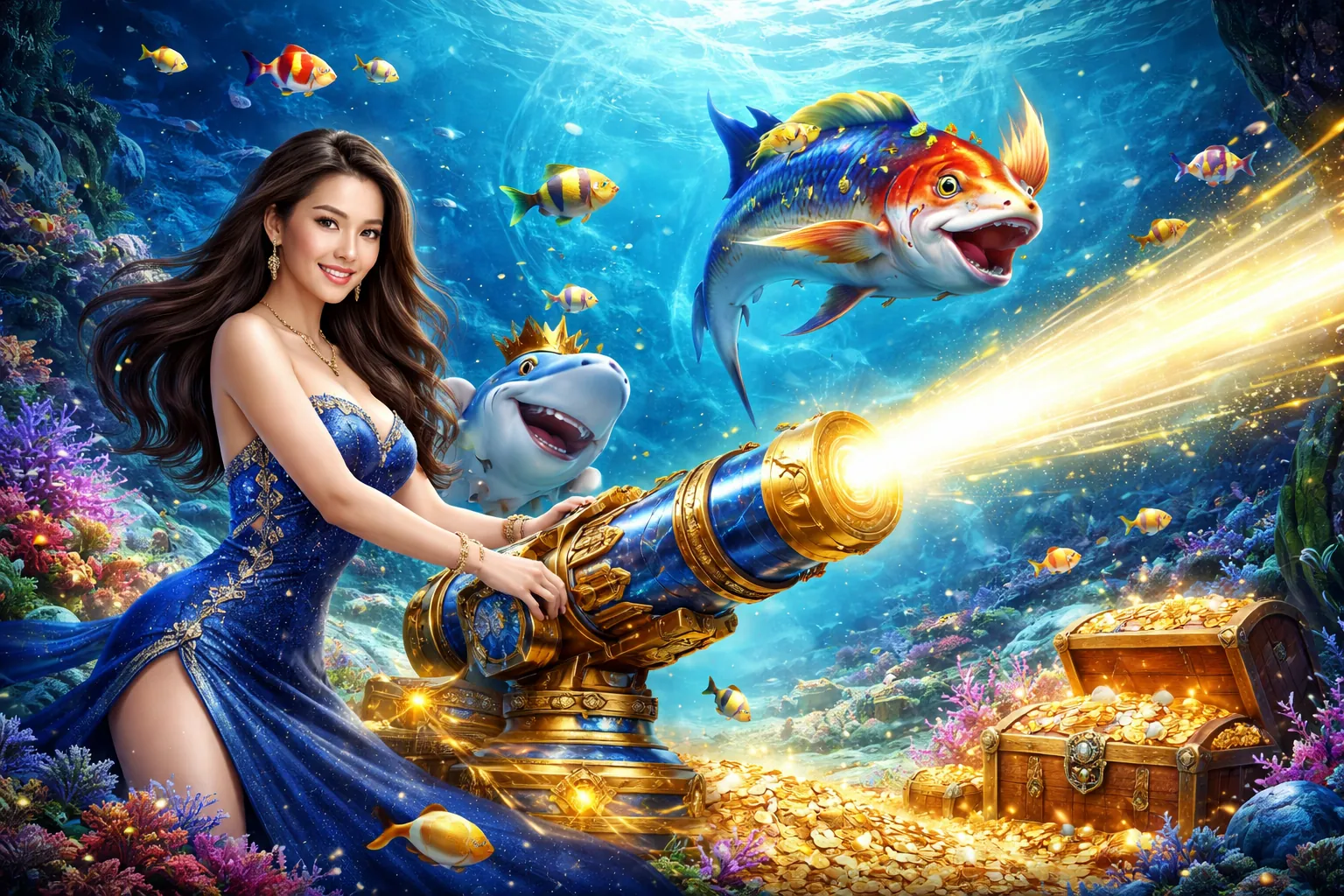 Hình ảnh chính trò chơi bắn cá tbbb với đồ họa sống động và cá đầy màu sắc